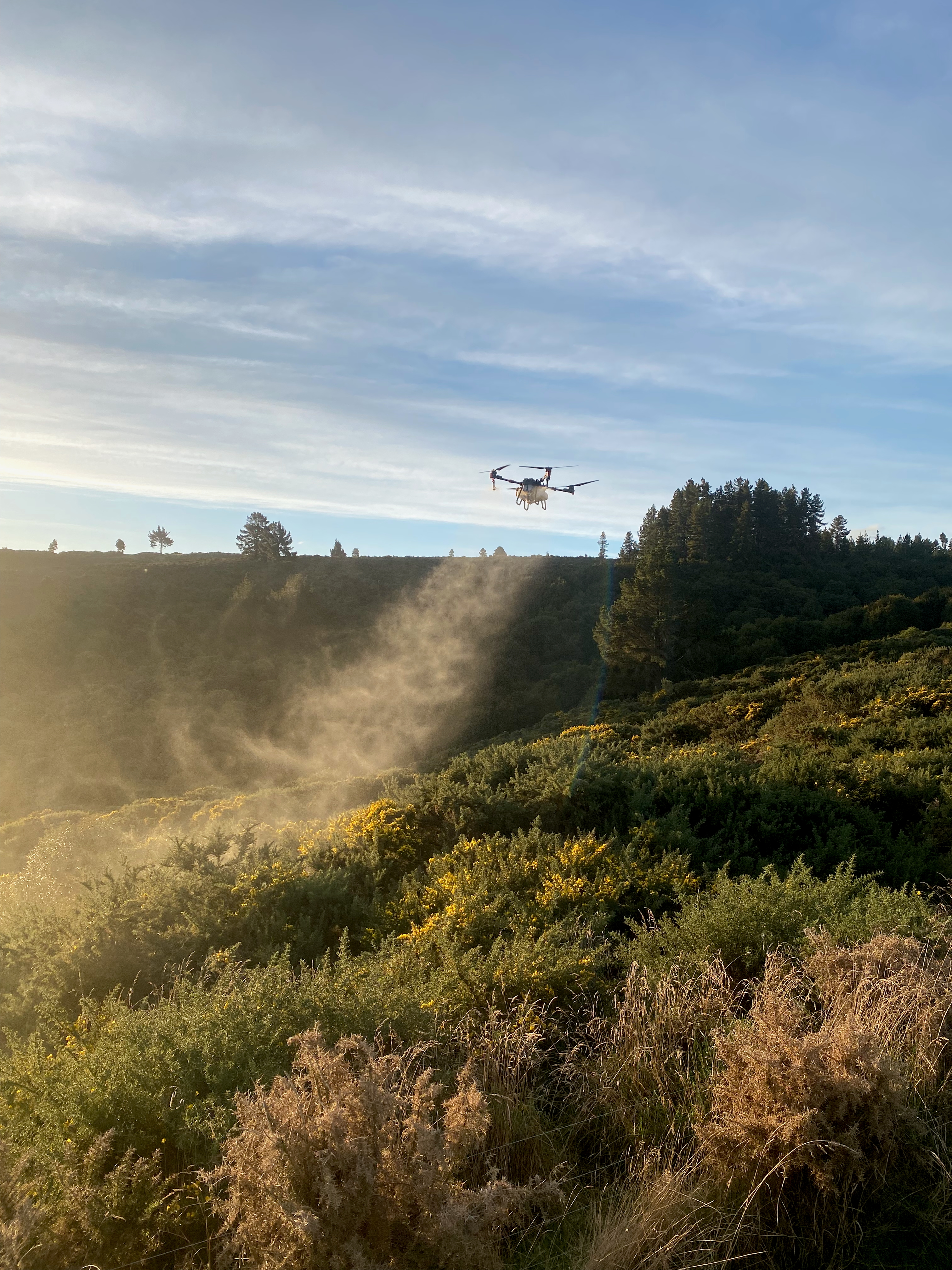 Drone aerial spraying Southland farmland